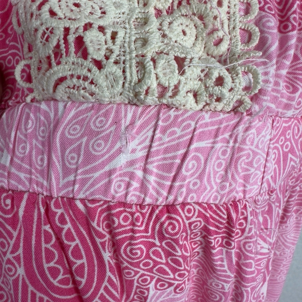 Anthropologie Sunday Mi Amor Dress Women XS Pink Paisley Tiered Boho Romantic - Picture 7 of 7